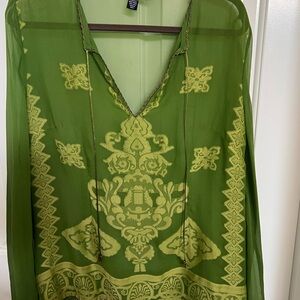 Green Embroidered Blouse